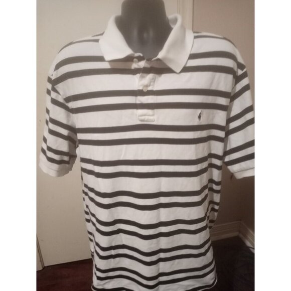 Polo Ralph Lauren Other - Ralph Lauren Polo Shirt Mens 3XB Big Black White Stripe Pony Logo Short Sleeve